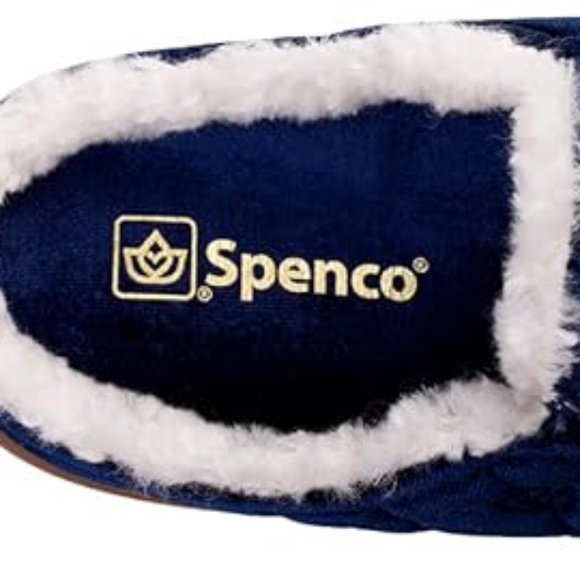 Women’s Quilted Navy Slip-On Slippers - Picture 5 of 8